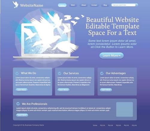 網(wǎng)站設(shè)計(jì)矢量模板圖片