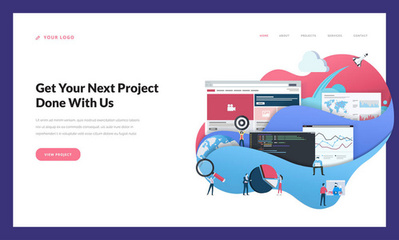 創(chuàng)意網(wǎng)站模板設(shè)計。網(wǎng)站和移動網(wǎng)站開發(fā)網(wǎng)頁設(shè)計的矢量插圖概念。易于編輯和自定義